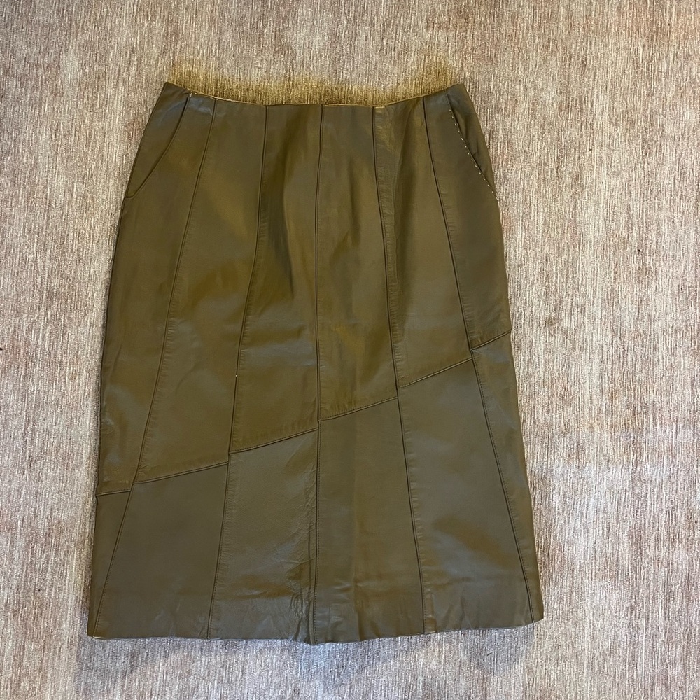 Vintage Leather Pencil Skirt